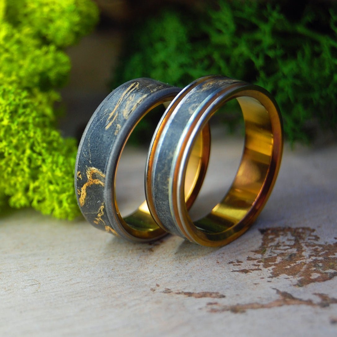 BLACK BOX ELDER WOOD Wedding Rings - Minter and Richter Designs