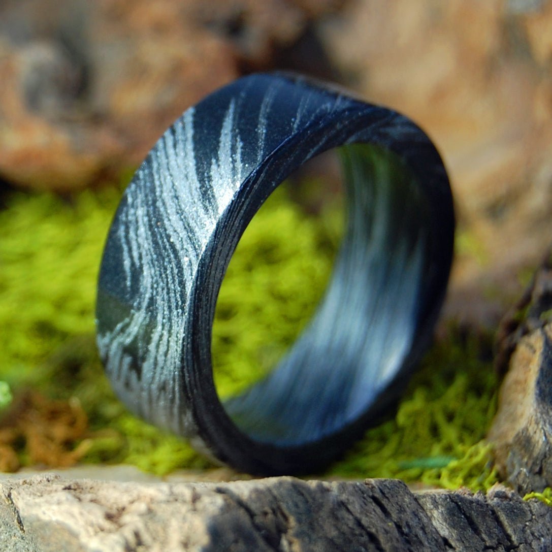BLACK SILVER M3 MOKUME GANE Wedding Rings - Minter and Richter Designs