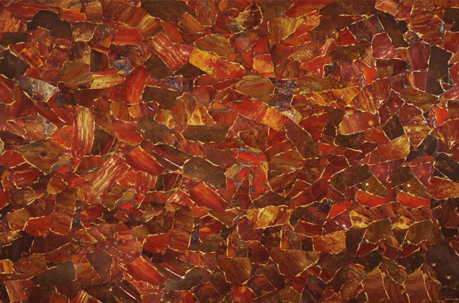 GOLD WEBBED RED JASPER STONE Wedding Rings - How Earthy Materials Like Colorful Stones Can Symbolize Your Unique Love Story - Minter and Richter Designs