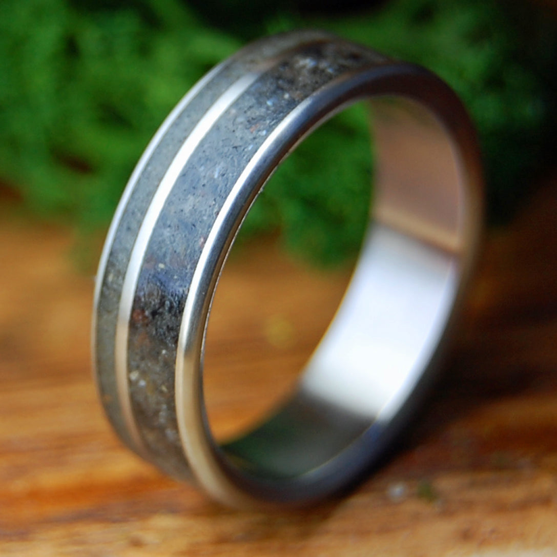 CHARLESTON SANTORINI | Charleston SC Beach Sand & Santorini Greece Titanium Wedding Ring