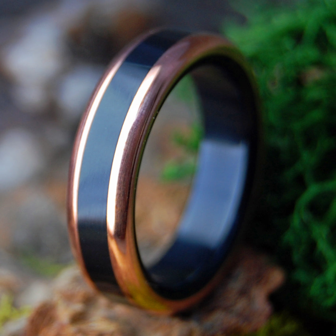 IN OUR NIGHT | Men's Onyx Stone & Copper Wedding Ring