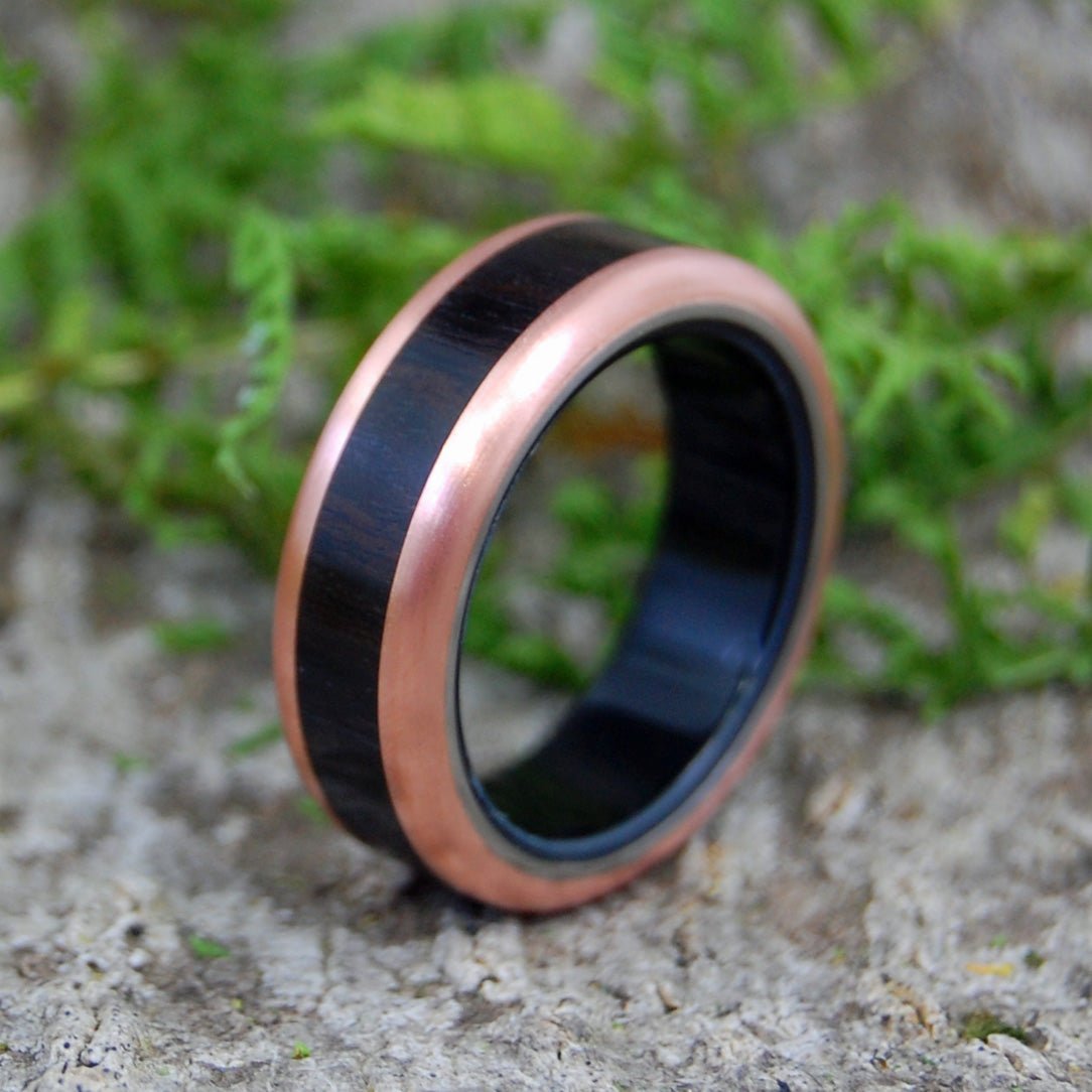 African King | Men's Ebony Wood, Copper & Titanium Wedding Ring - Minter and Richter Designs