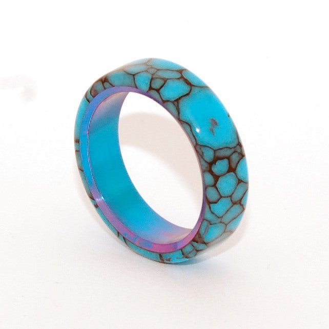 All I Want Is You And Turquoise | Men's Turquoise & Titanium Wedding Ring - Minter and Richter Designs