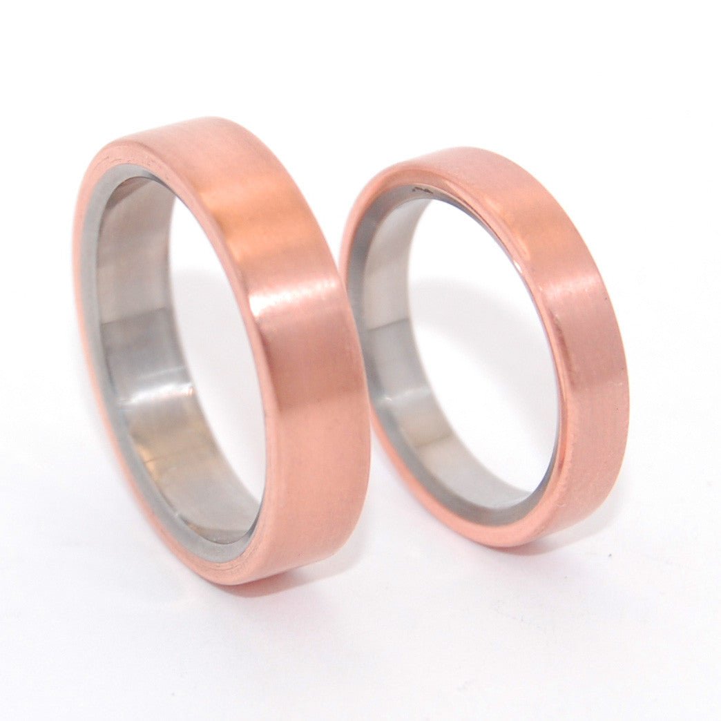 Allemande | Copper & Titanium Wedding Ring Set - Minter and Richter Designs