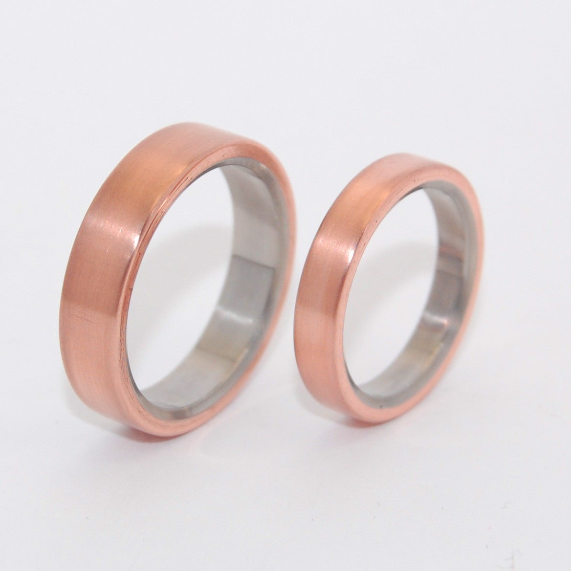 Allemande | Copper & Titanium Wedding Ring Set - Minter and Richter Designs