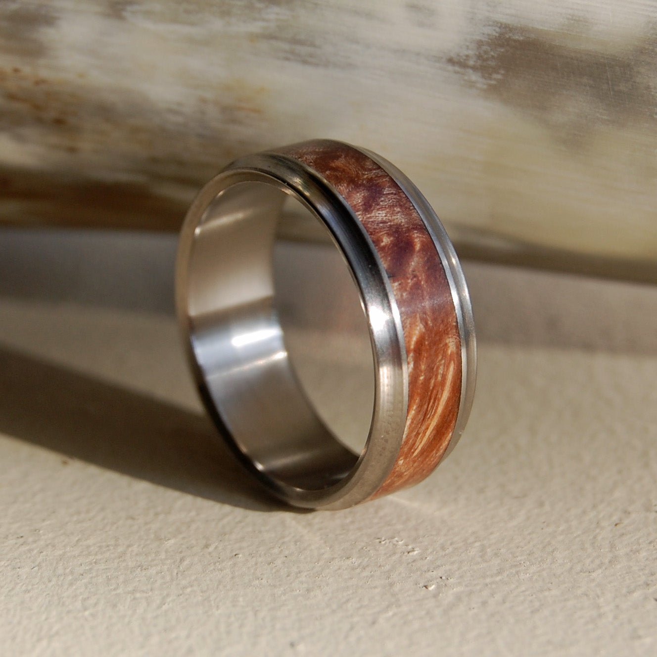 Amboyna Windham | Men's Amboyna Wood Wedding Ring - Minter and Richter Designs