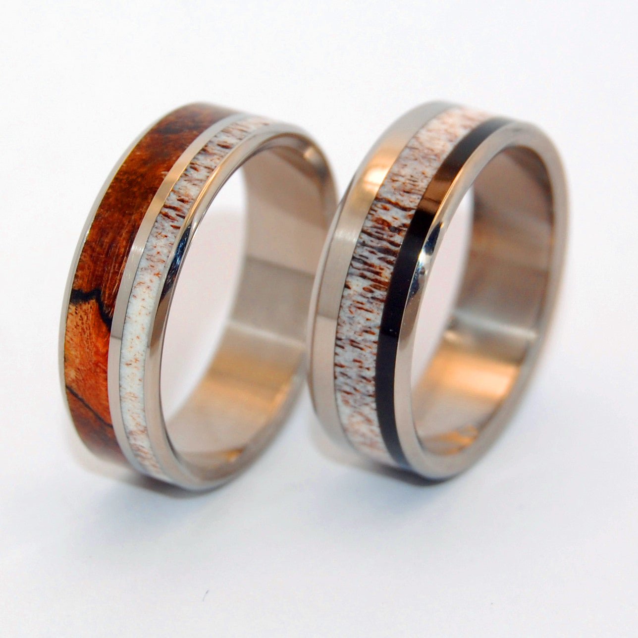 American Man & His Partner | Horn & Titanium Wedding Ring - Minter and Richter Designs