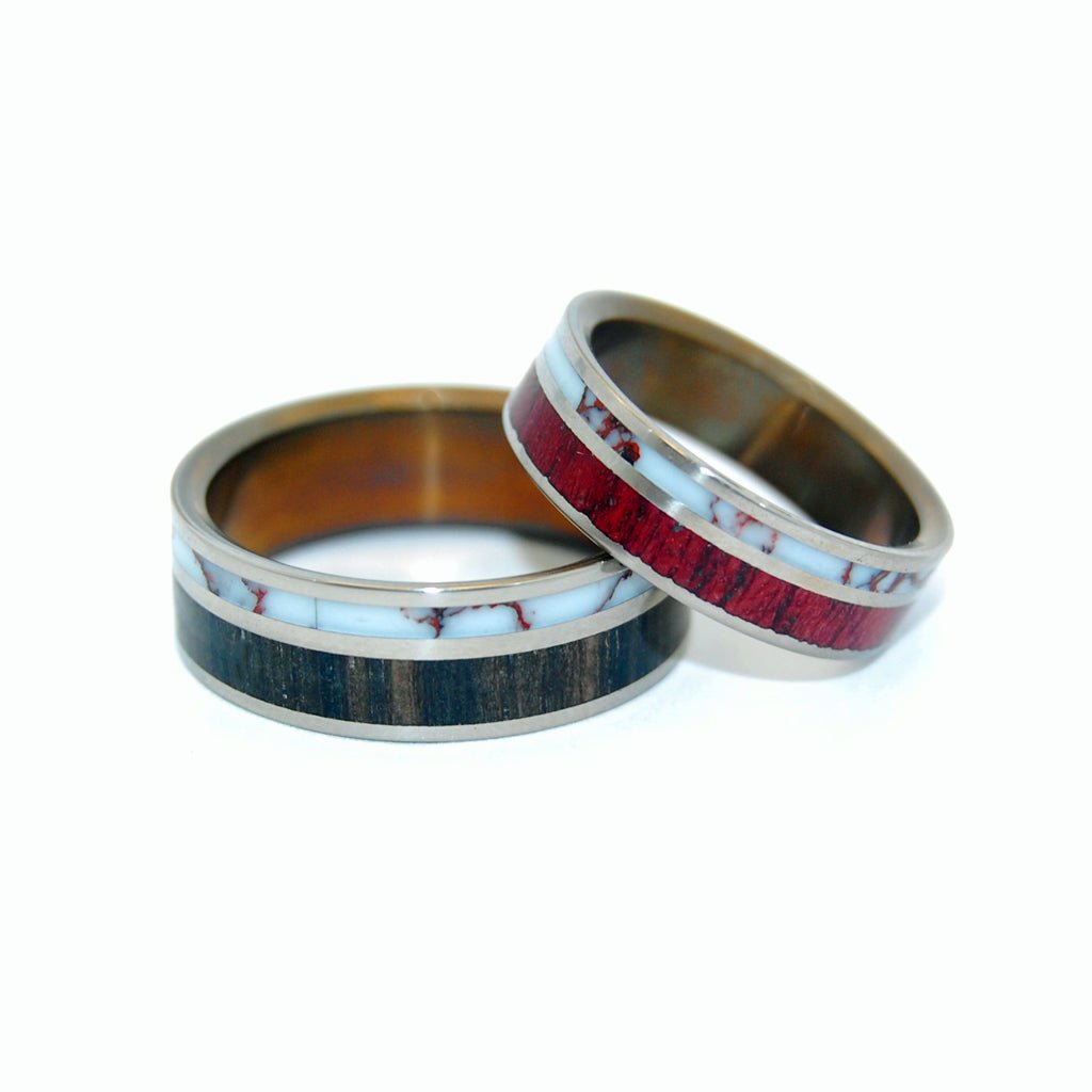 Ancient Wild Horse | Purple Heart Wood & Titanium Wedding Ring - Minter and Richter Designs