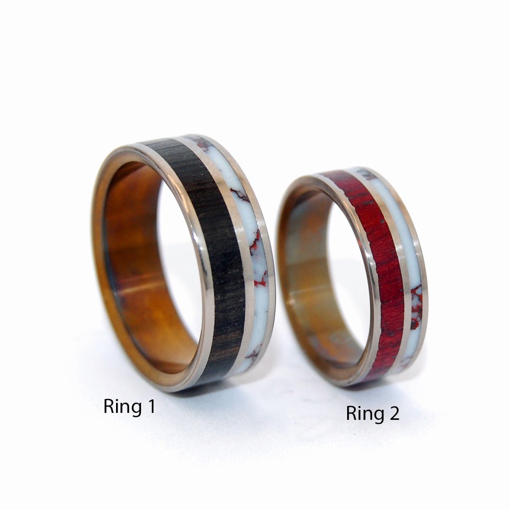 Ancient Wild Horse | Purple Heart Wood & Titanium Wedding Ring - Minter and Richter Designs