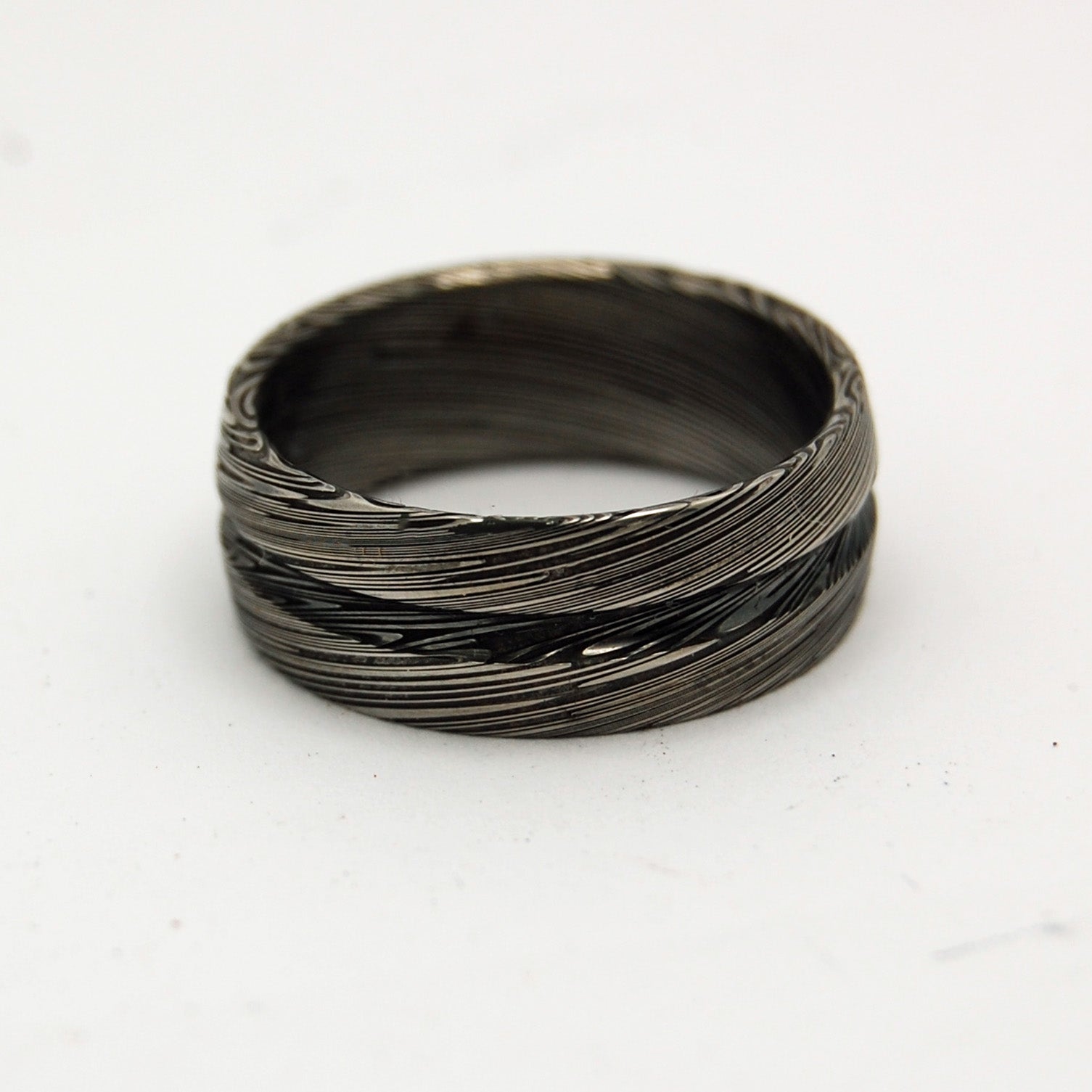 Ascend Scale | Men's Damasteel Damascus & Titanium Wedding Ring - Minter and Richter Designs