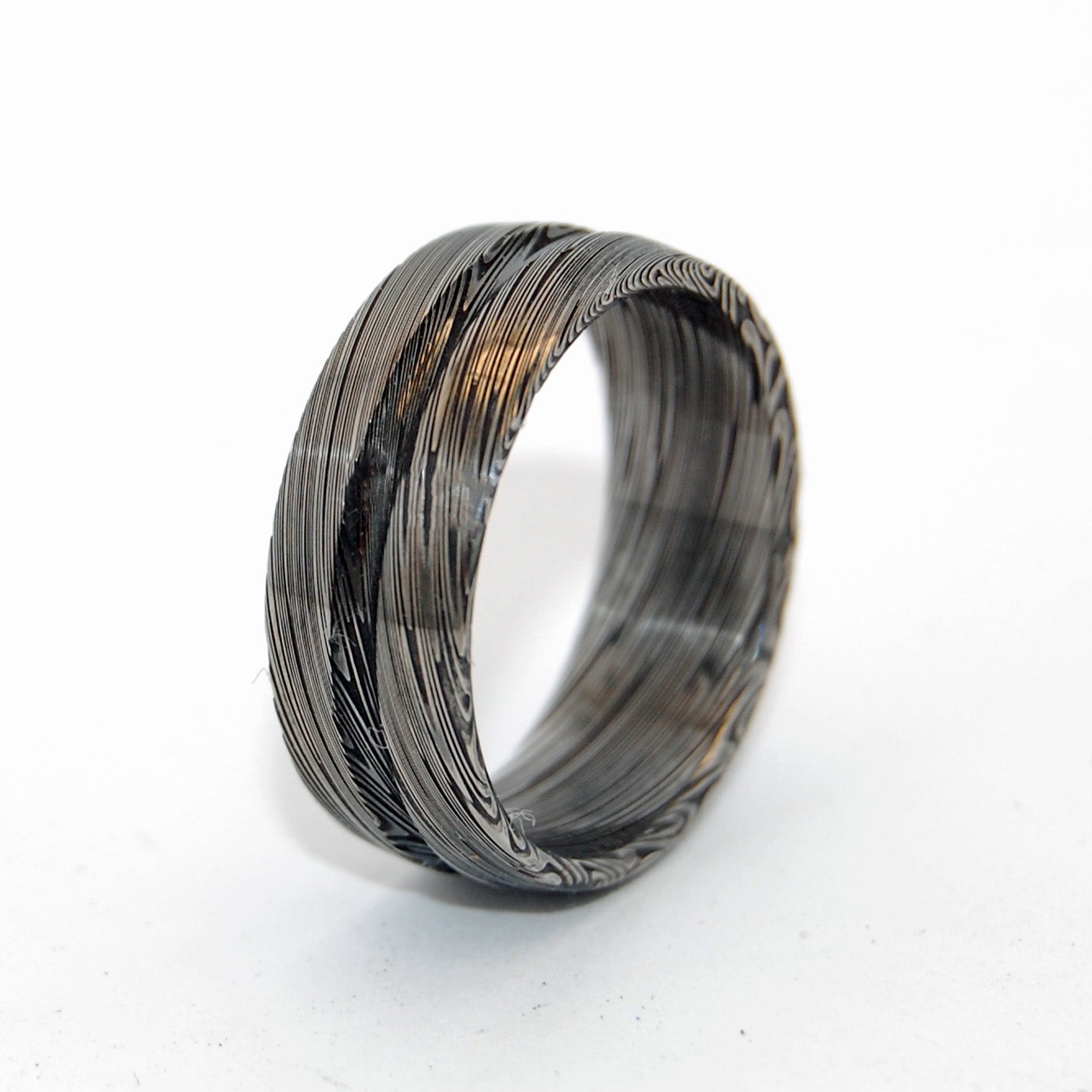 Ascend Scale | Men's Damasteel Damascus & Titanium Wedding Ring - Minter and Richter Designs