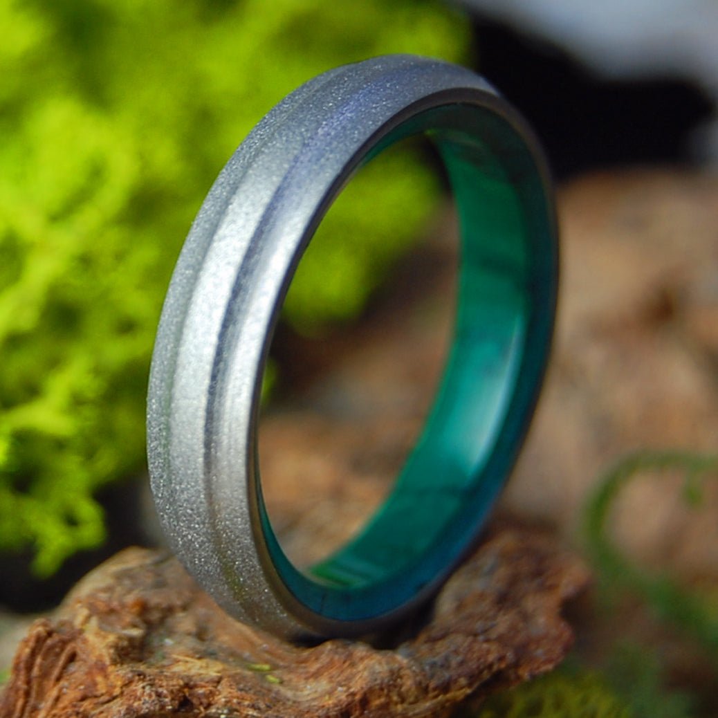 BEAD BLAST MOXIE | Men's Jade & Titanium Wedding Ring (Copy) - Minter and Richter Designs