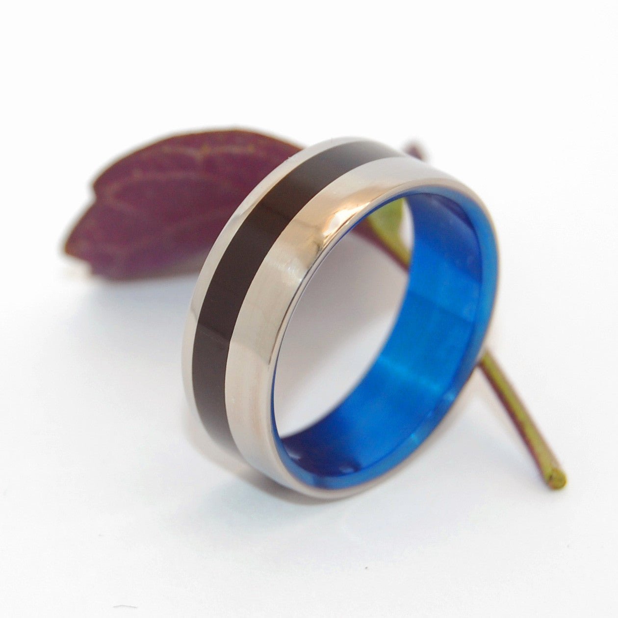 Beveled Heathcliff | Men's Water Buffalo Horn & Titanium Wedding Ring - Minter and Richter Designs