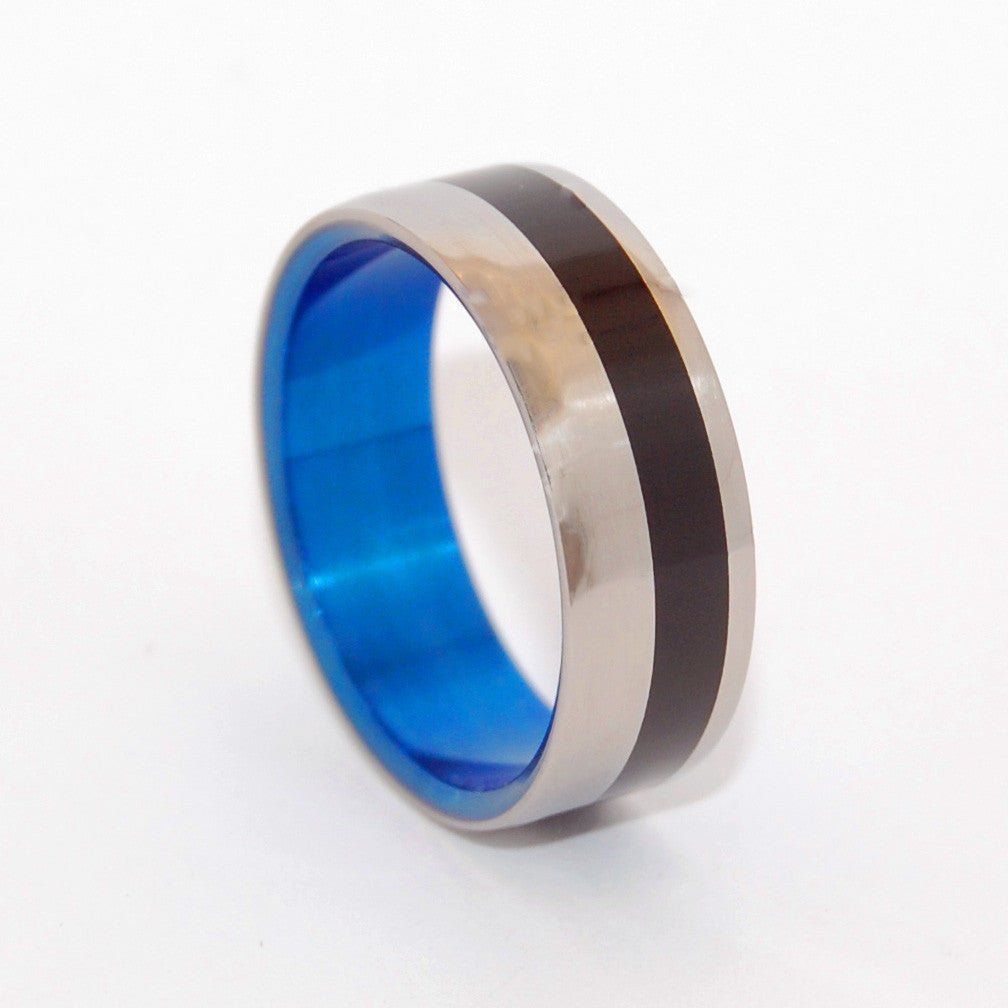 Beveled Heathcliff | Men's Water Buffalo Horn & Titanium Wedding Ring - Minter and Richter Designs