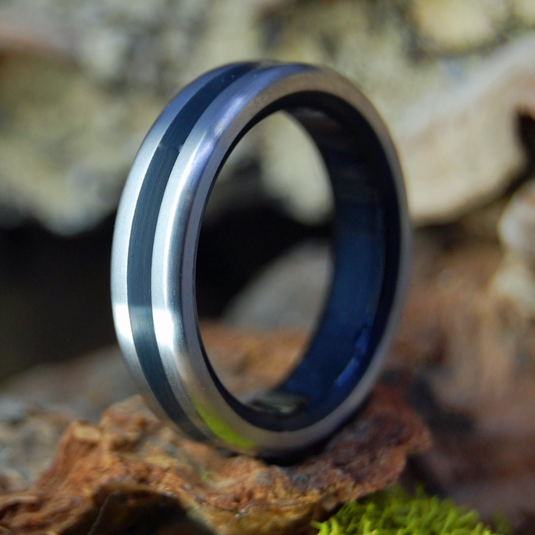 Black Faith | Men's Onyx & Titanium Wedding Ring - Minter and Richter Designs
