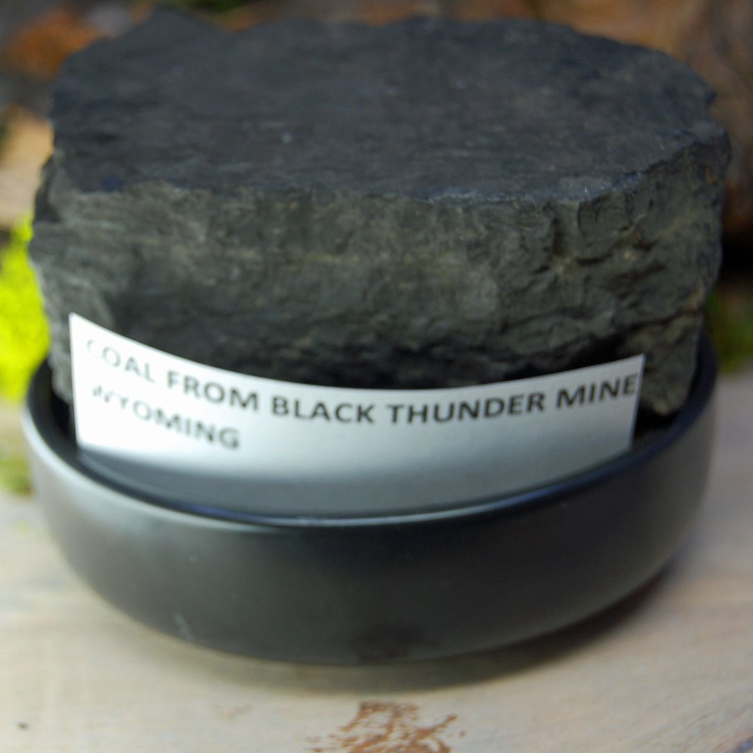 Black Thunder Coal Mine | Men's American Coal, Turquoise, Copper & Titanium Wedding Ring - Minter and Richter Designs