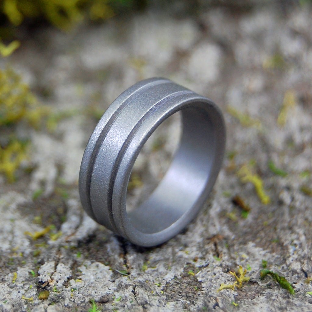 BLASTED ALMA MATER | Size 5 At 6.4mm | Titanium Wedding Ring | On Sale - Minter and Richter Designs