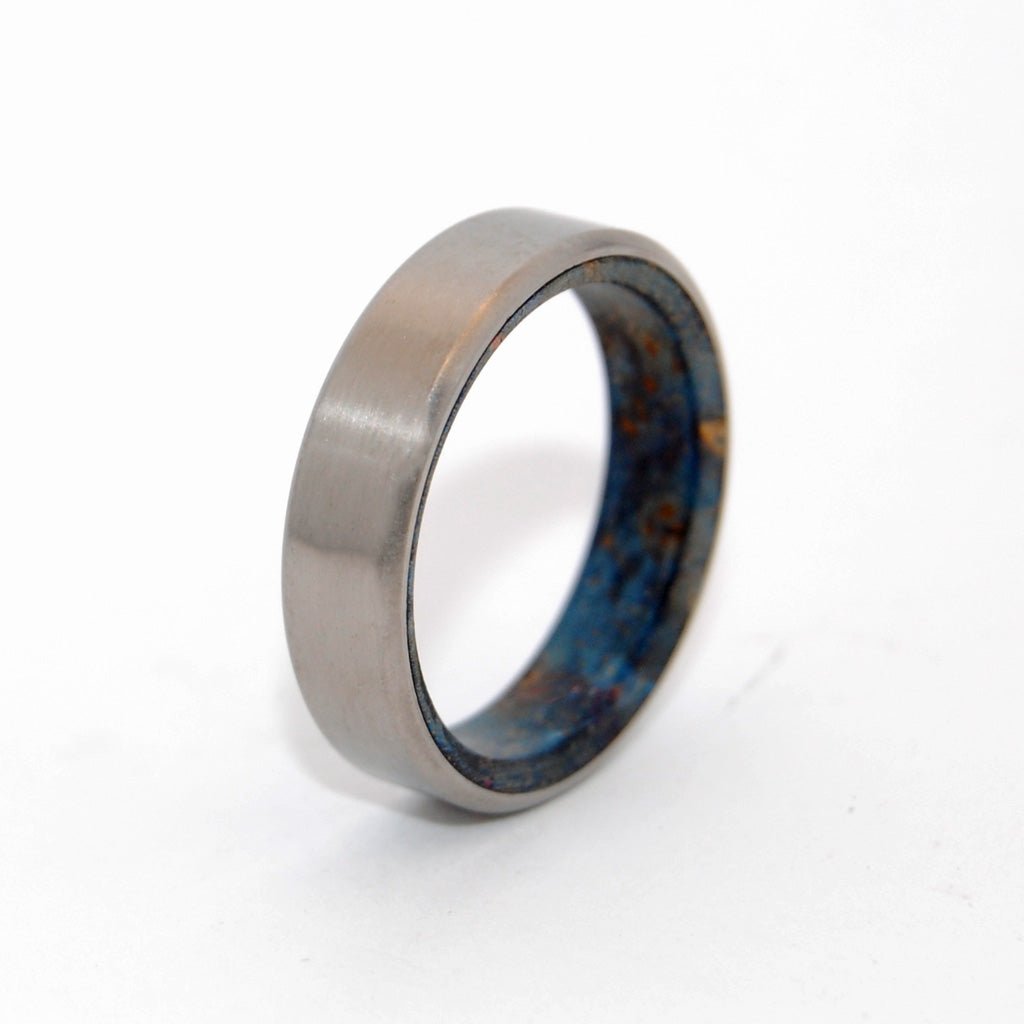 Blown Away | Men's Blue Box Elder Wood & Titanium Wedding Ring - Minter and Richter Designs