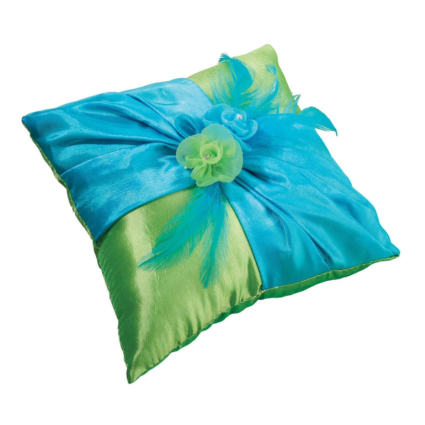 Blue Green Ring Bearer Pillow | Ring Pillow - Minter and Richter Designs