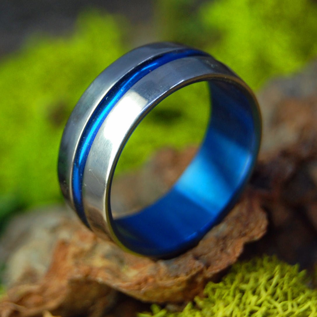 Blue Signature | Size 10 At 7.9mm | Titanium Wedding Ring | On Sale - Minter and Richter Designs