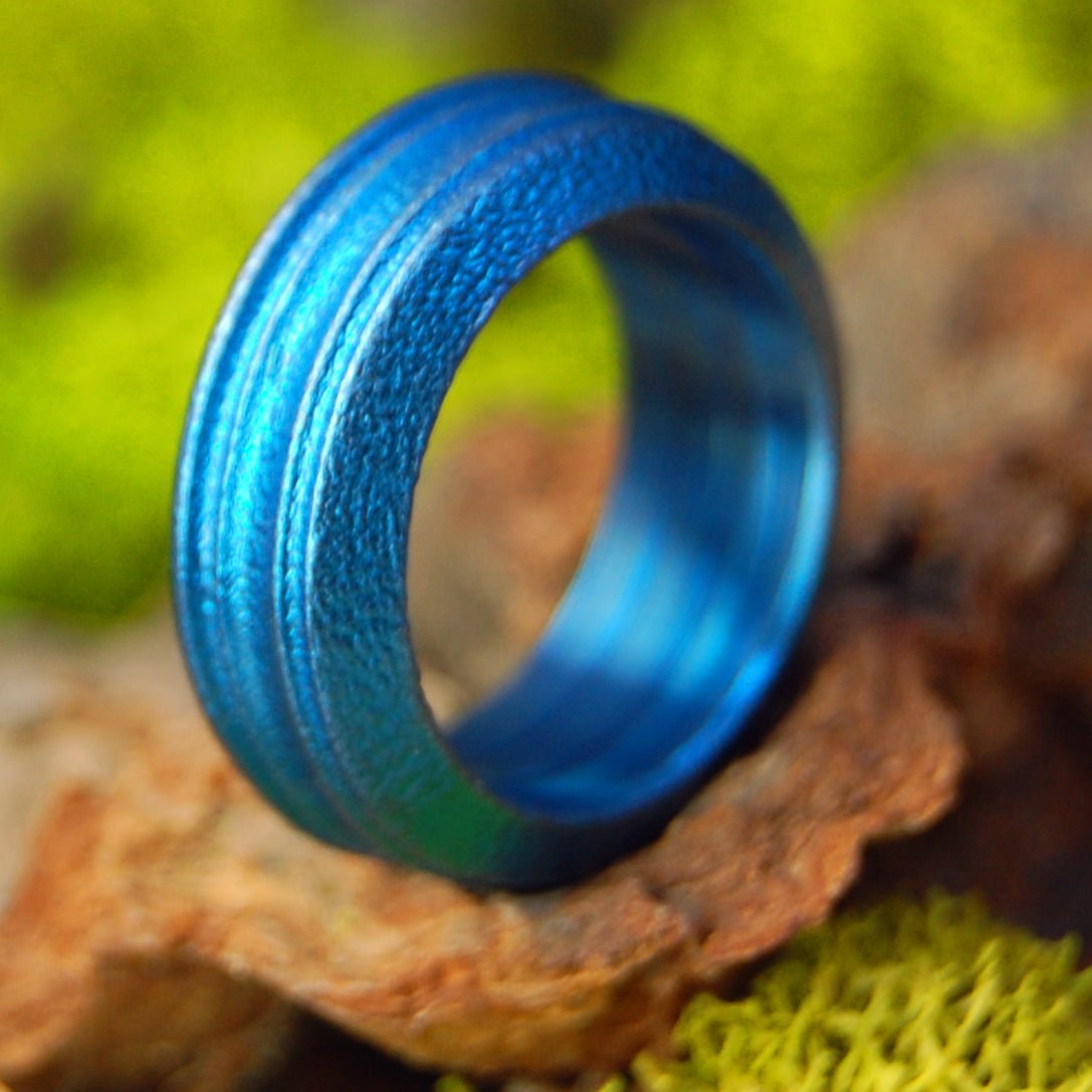 Blue | Size 4 At 6mm | Titanium Wedding Ring | On Sale - Minter and Richter Designs