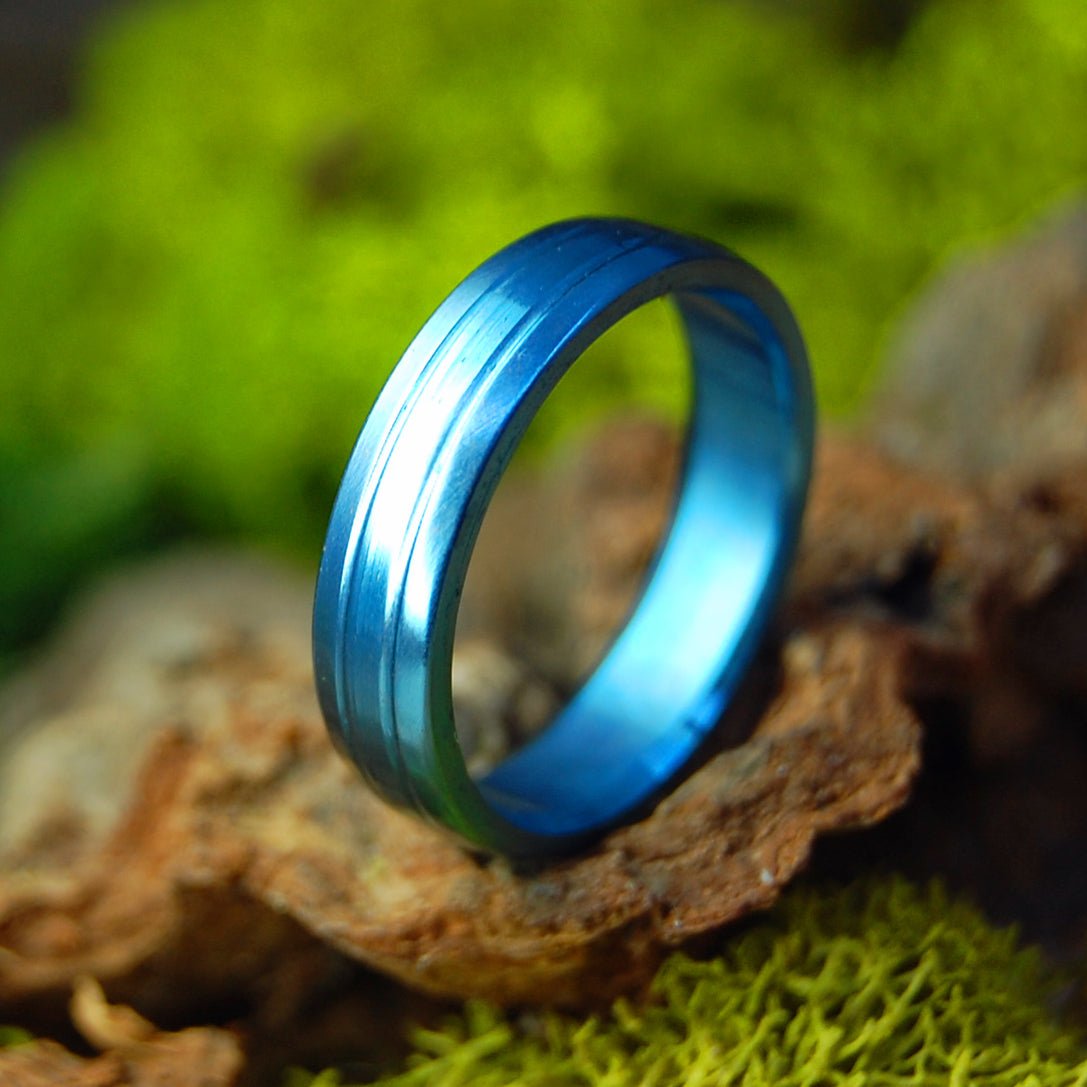 Blue | Size 5 At 5mm | Titanium Wedding Ring | On Sale - Minter and Richter Designs