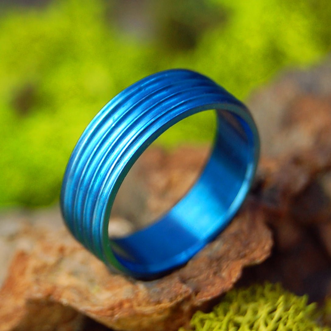 Blue | Size 5 At 5mm | Titanium Wedding Ring | On Sale - Minter and Richter Designs