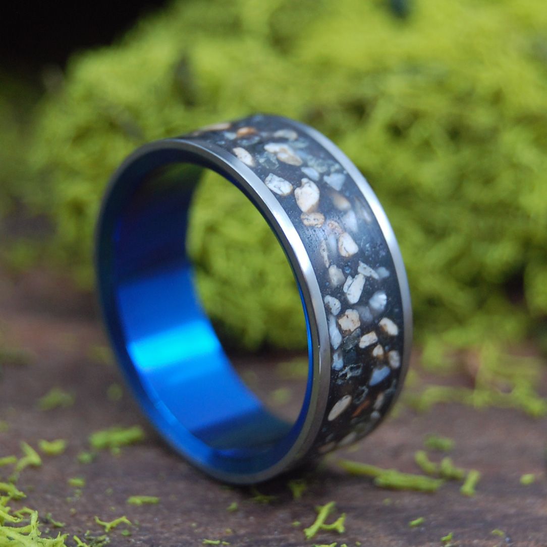Bocce | Men's Beach Sand & Titanium Wedding Ring - Minter and Richter Designs