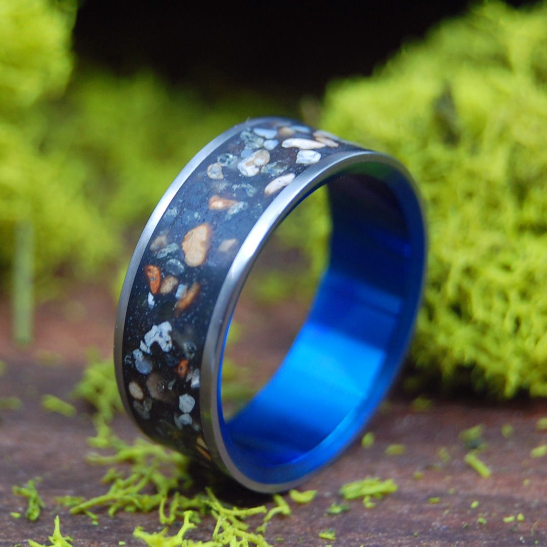Bocce | Men's Beach Sand & Titanium Wedding Ring - Minter and Richter Designs