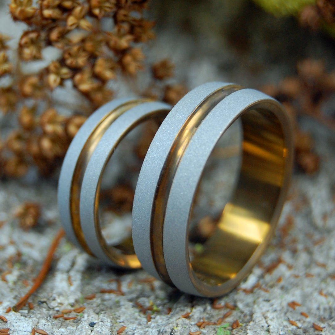 Bold As Love Bronze | Bronze Titanium - Unique Wedding Ring - Wedding Ring Set - Minter and Richter Designs