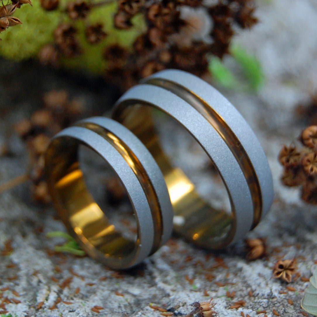 Bold As Love Bronze | Bronze Titanium - Unique Wedding Ring - Wedding Ring Set - Minter and Richter Designs