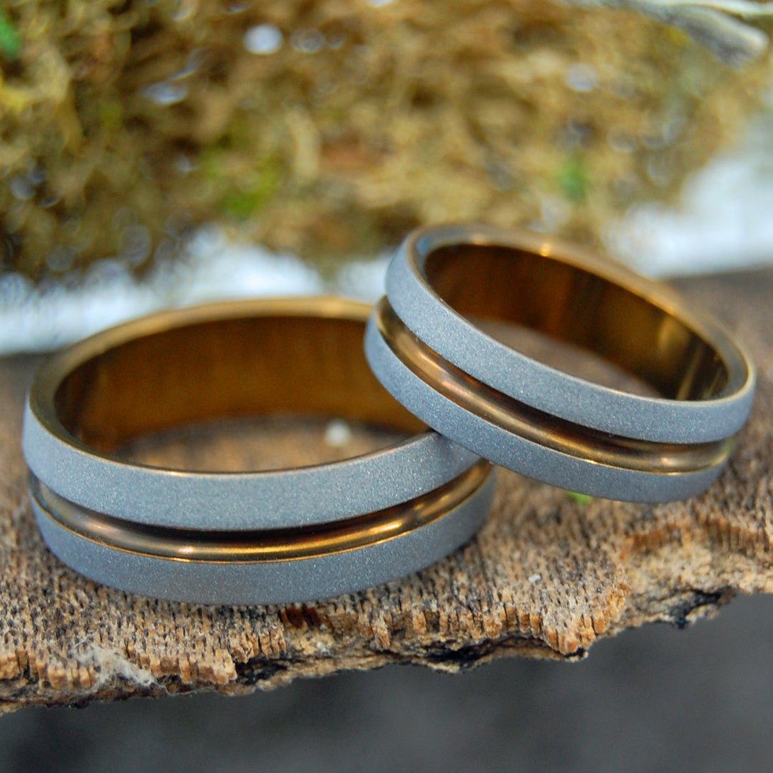 Bold As Love Bronze | Bronze Titanium - Unique Wedding Ring - Wedding Ring Set - Minter and Richter Designs