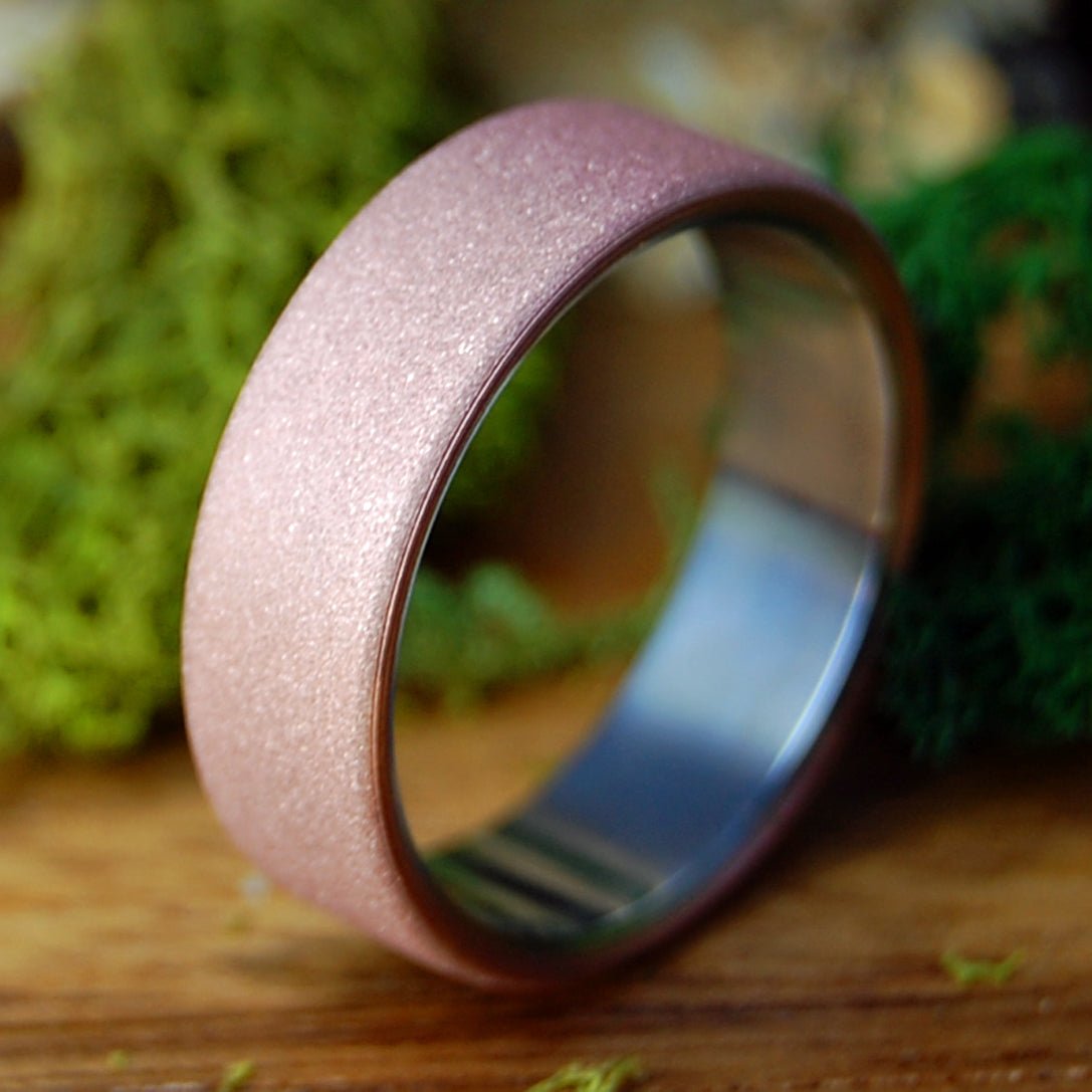 BOSTON COPPER SANDBLASTED| Men's Copper, Satin & Titanium Wedding Ring - Minter and Richter Designs