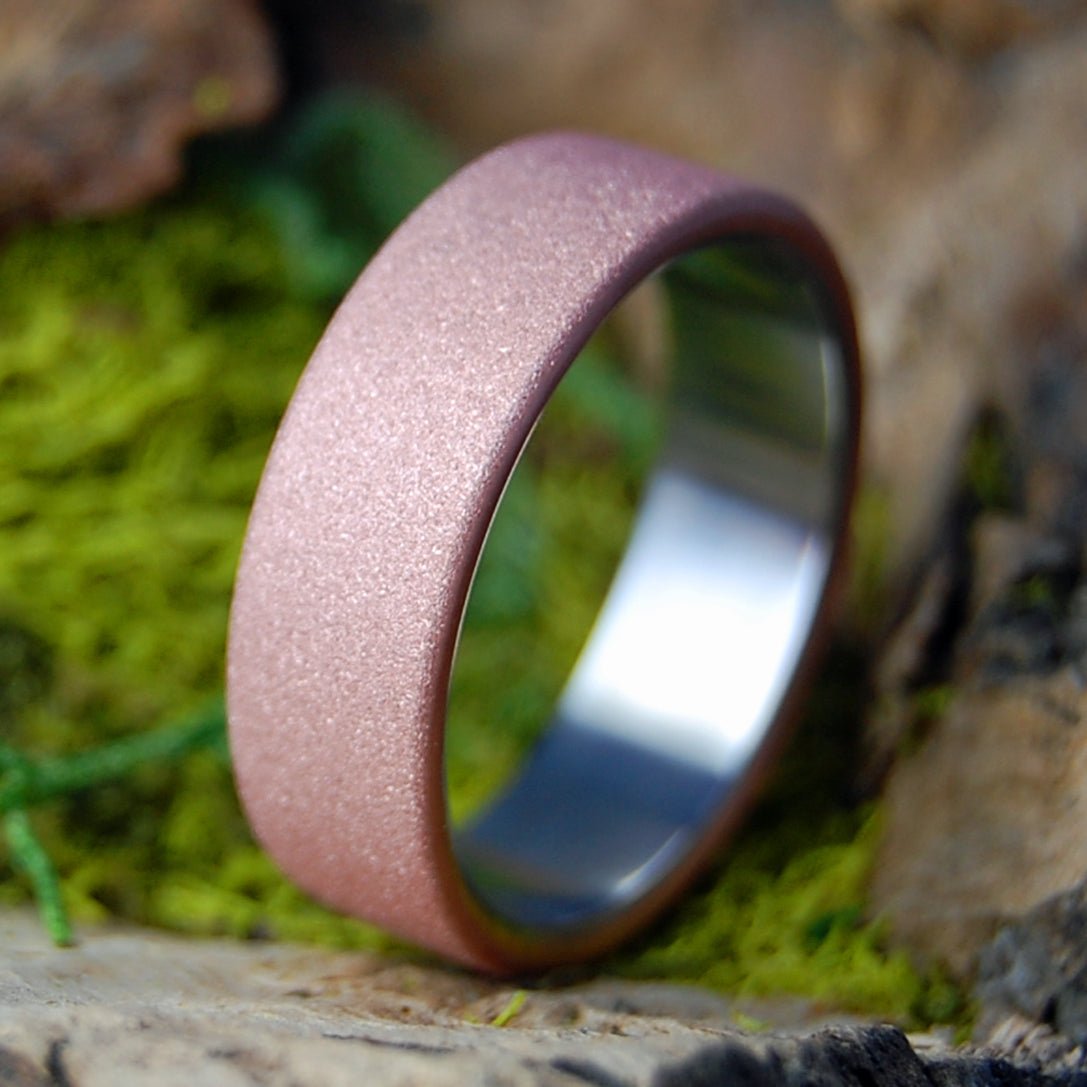 BOSTON COPPER SANDBLASTED| Men's Copper, Satin & Titanium Wedding Ring - Minter and Richter Designs