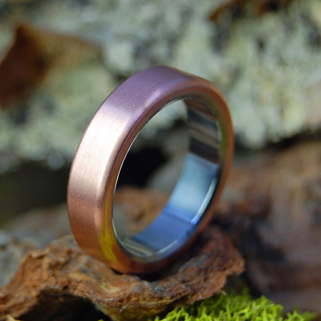 Boston Copper Satin | Men's Copper, Satin & Titanium Wedding Ring - Minter and Richter Designs
