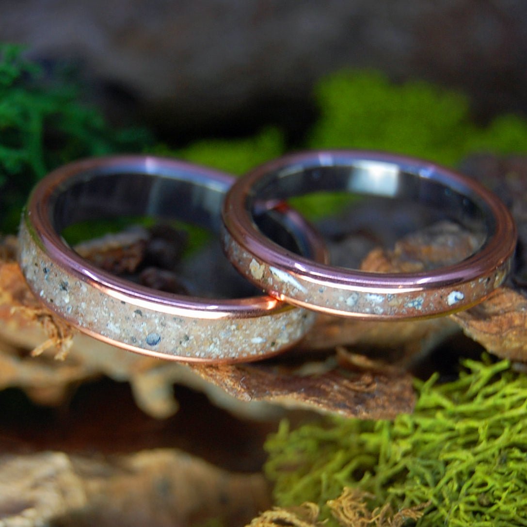 Bradley Beach NJ | New Jersey Beach Sand & Copper - Unique Wedding Rings - Minter and Richter Designs