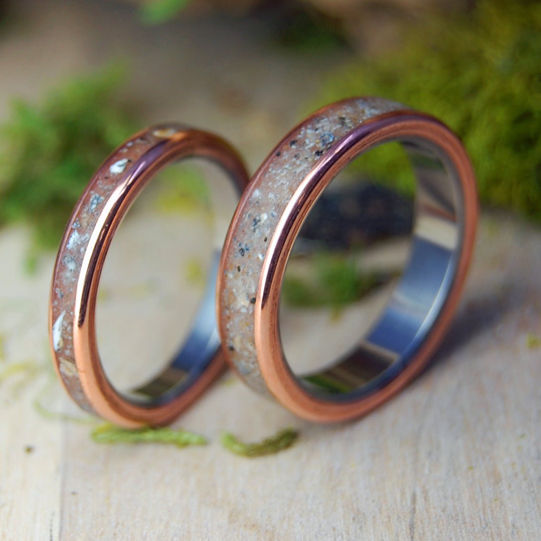 Bradley Beach NJ | New Jersey Beach Sand & Copper - Unique Wedding Rings - Minter and Richter Designs