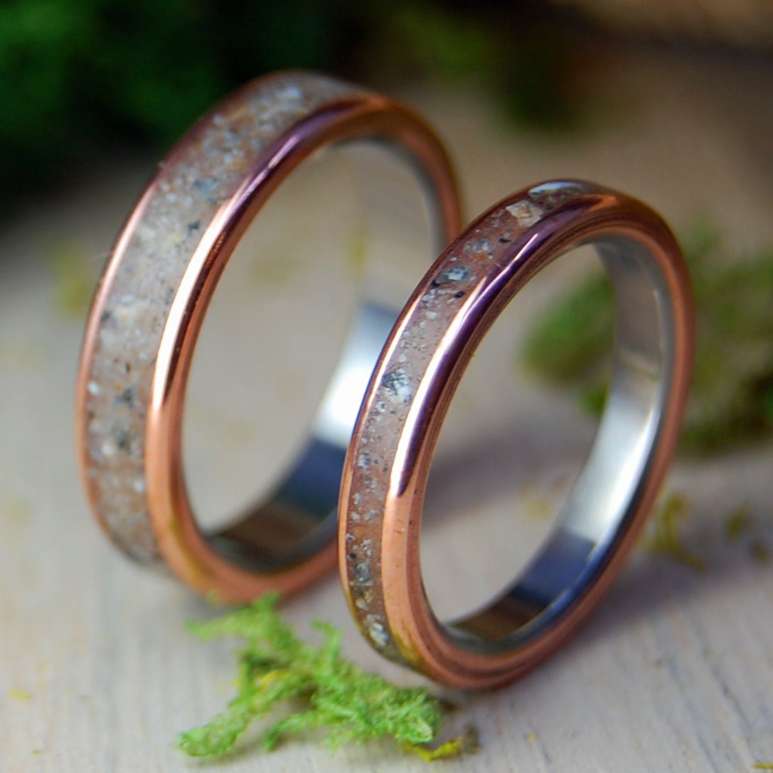 Bradley Beach NJ | New Jersey Beach Sand & Copper - Unique Wedding Rings - Minter and Richter Designs