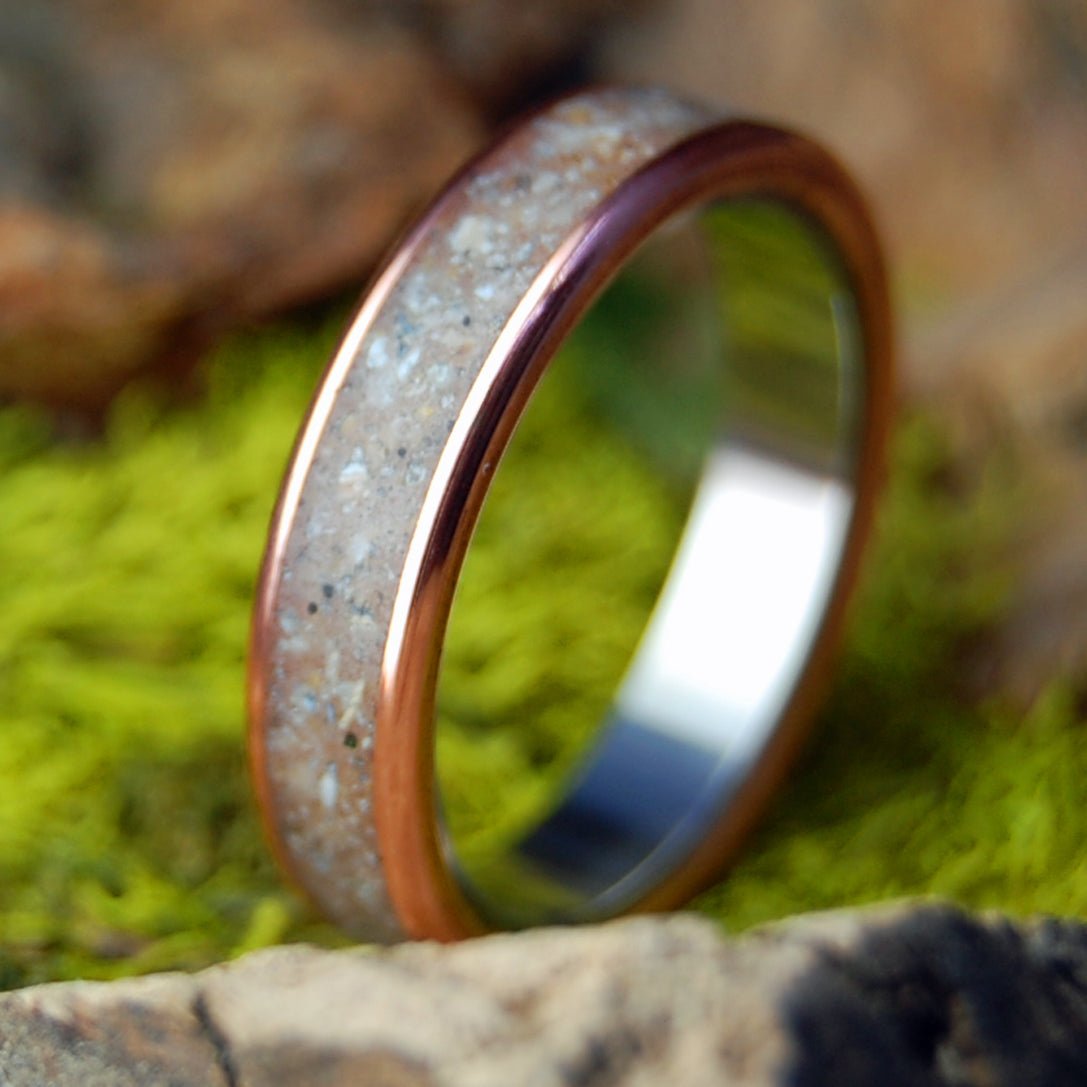 Bradley Beach NJ | NJ Beach Sand, Copper & Titanium Wedding Ring - Minter and Richter Designs