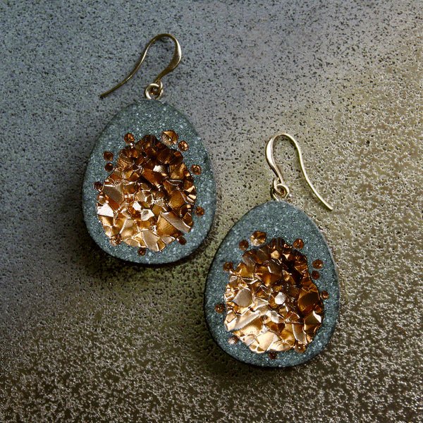 Bridal Jewelry - Leonora Tear Drop Gold EarRing - Minter and Richter Designs