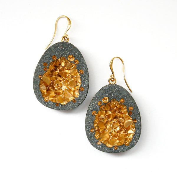 Bridal Jewelry - Leonora Tear Drop Gold EarRing - Minter and Richter Designs