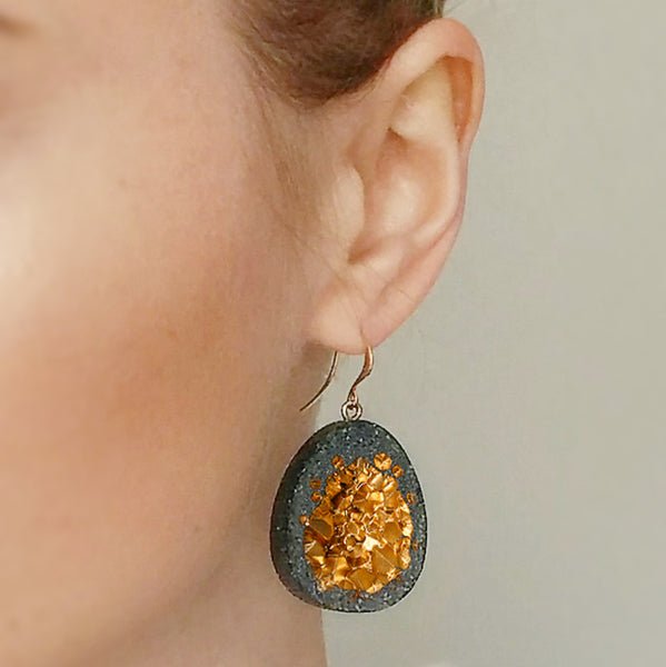 Bridal Jewelry - Leonora Tear Drop Gold EarRing - Minter and Richter Designs