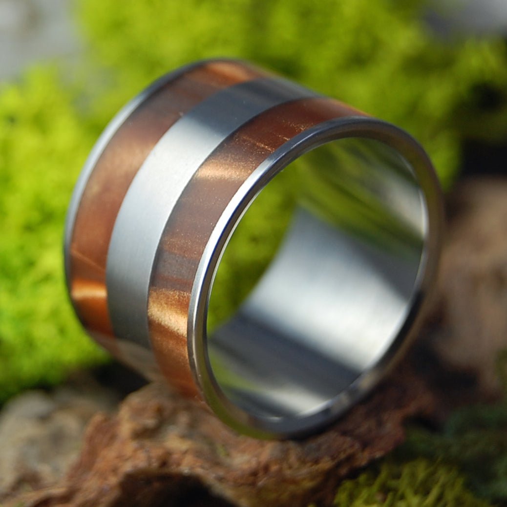 Bronze Marble| Men's Bronze Opalescent Resin, & Titanium Wedding Ring - Minter and Richter Designs