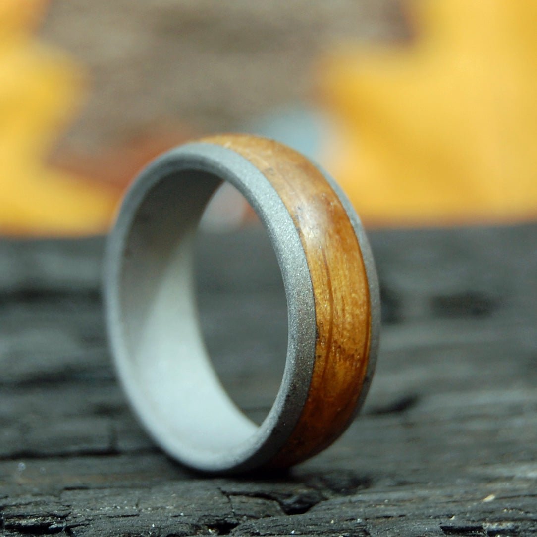 Bully Boy To The Dome | Men's Whiskey Barrel Wood & Titanium Wedding Ring - Minter and Richter Designs