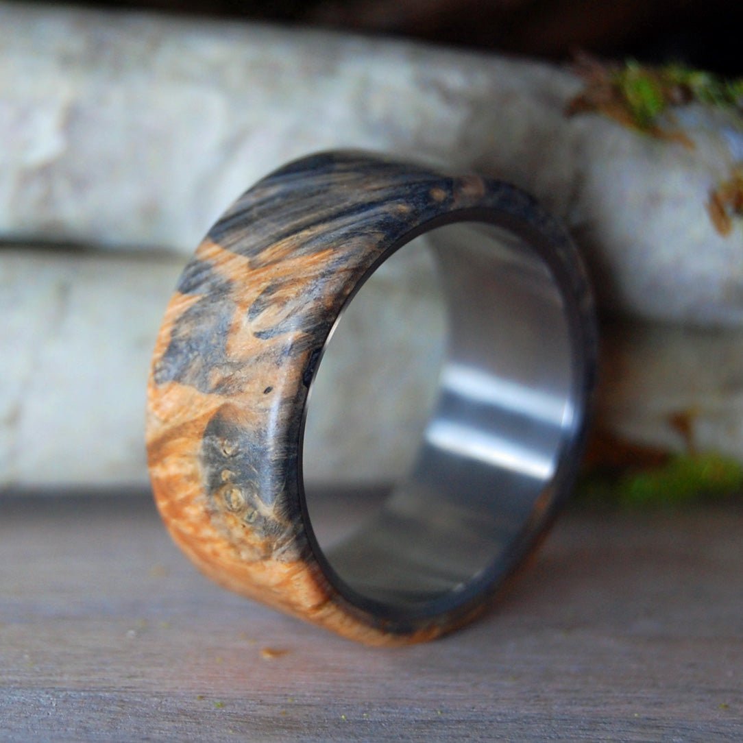 California King | Men's Wood & Titanium Wedding Ring - Minter and Richter Designs