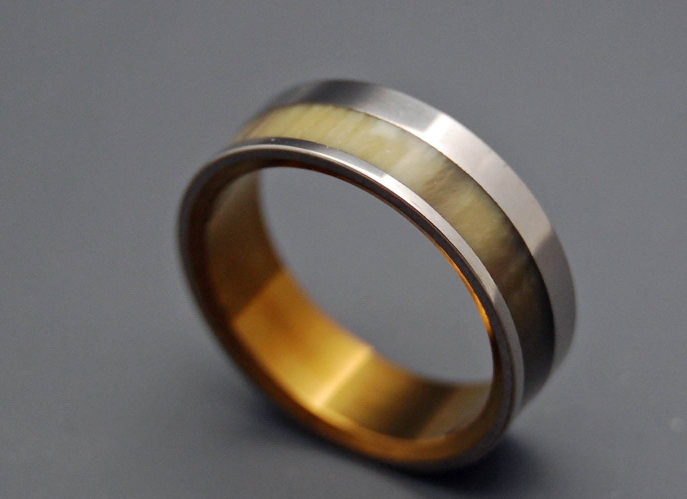 Calypso | Men's Cattle Horn & Titanium Wedding Ring - Minter and Richter Designs