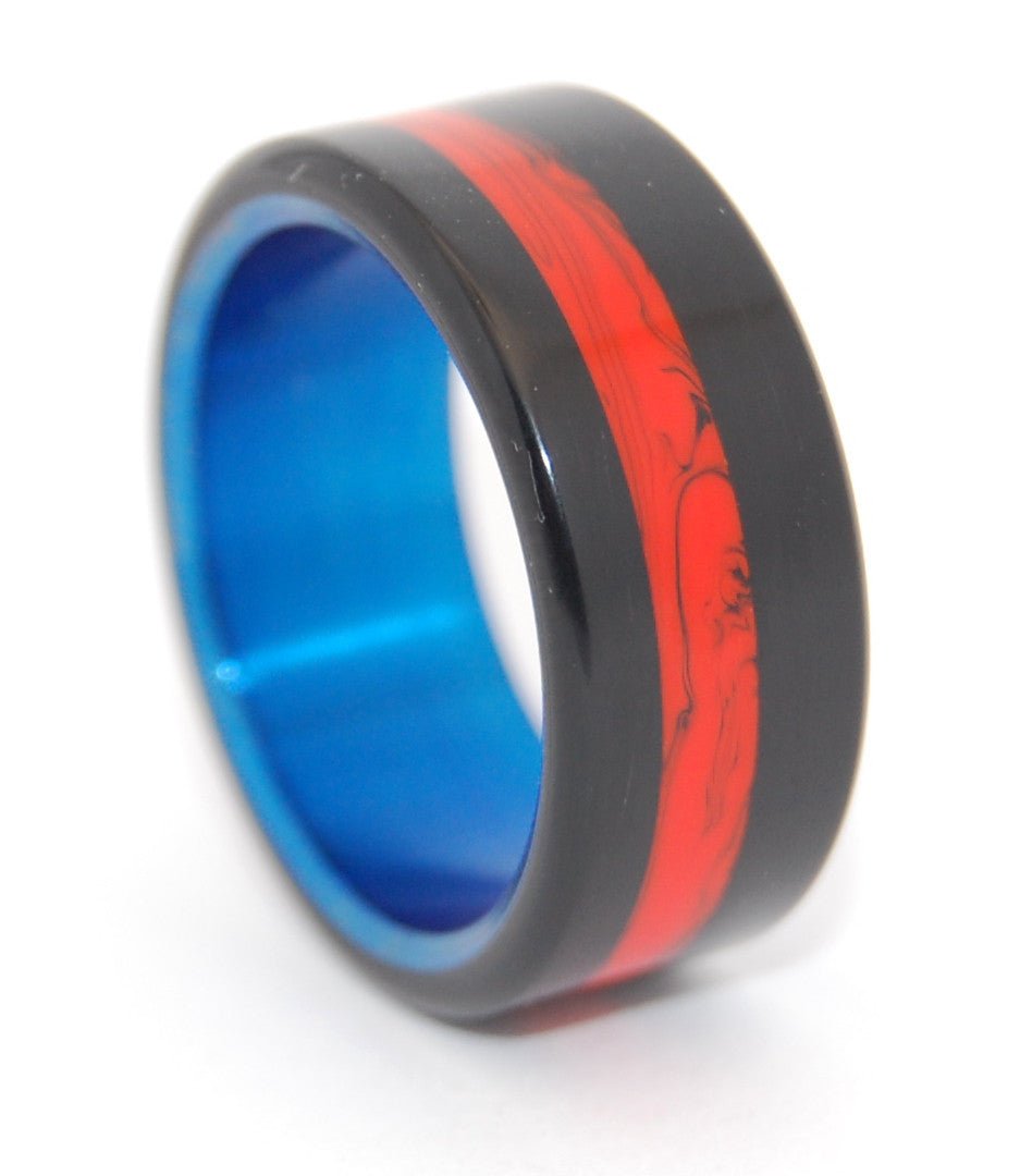 Campfire | Men's Black, Orange & Titanium Wedding Ring - Minter and Richter Designs