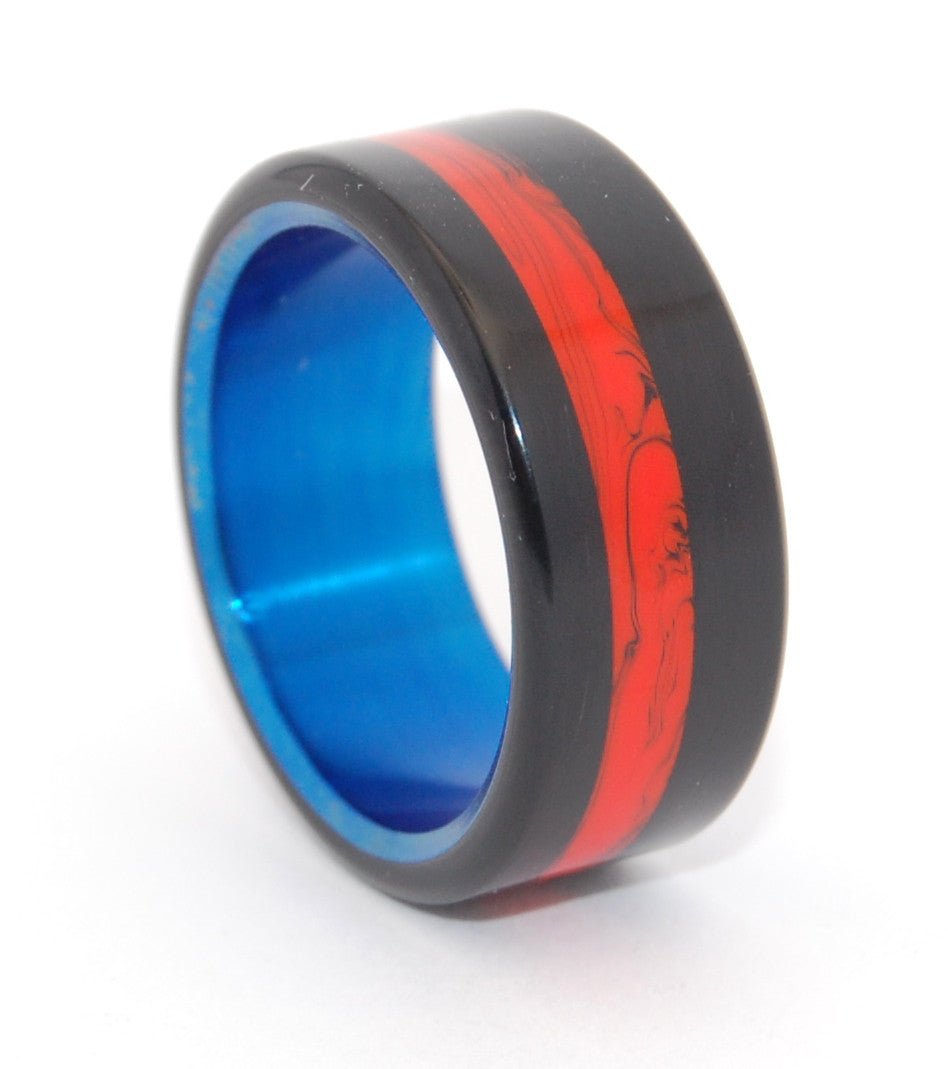Campfire | Men's Black, Orange & Titanium Wedding Ring - Minter and Richter Designs