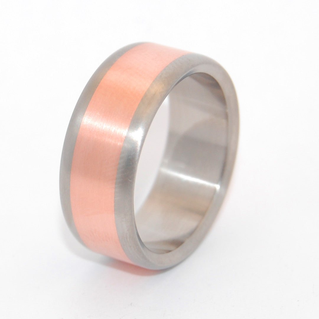 Candlelight Satin | Men's Copper & Titanium Wedding Ring - Minter and Richter Designs