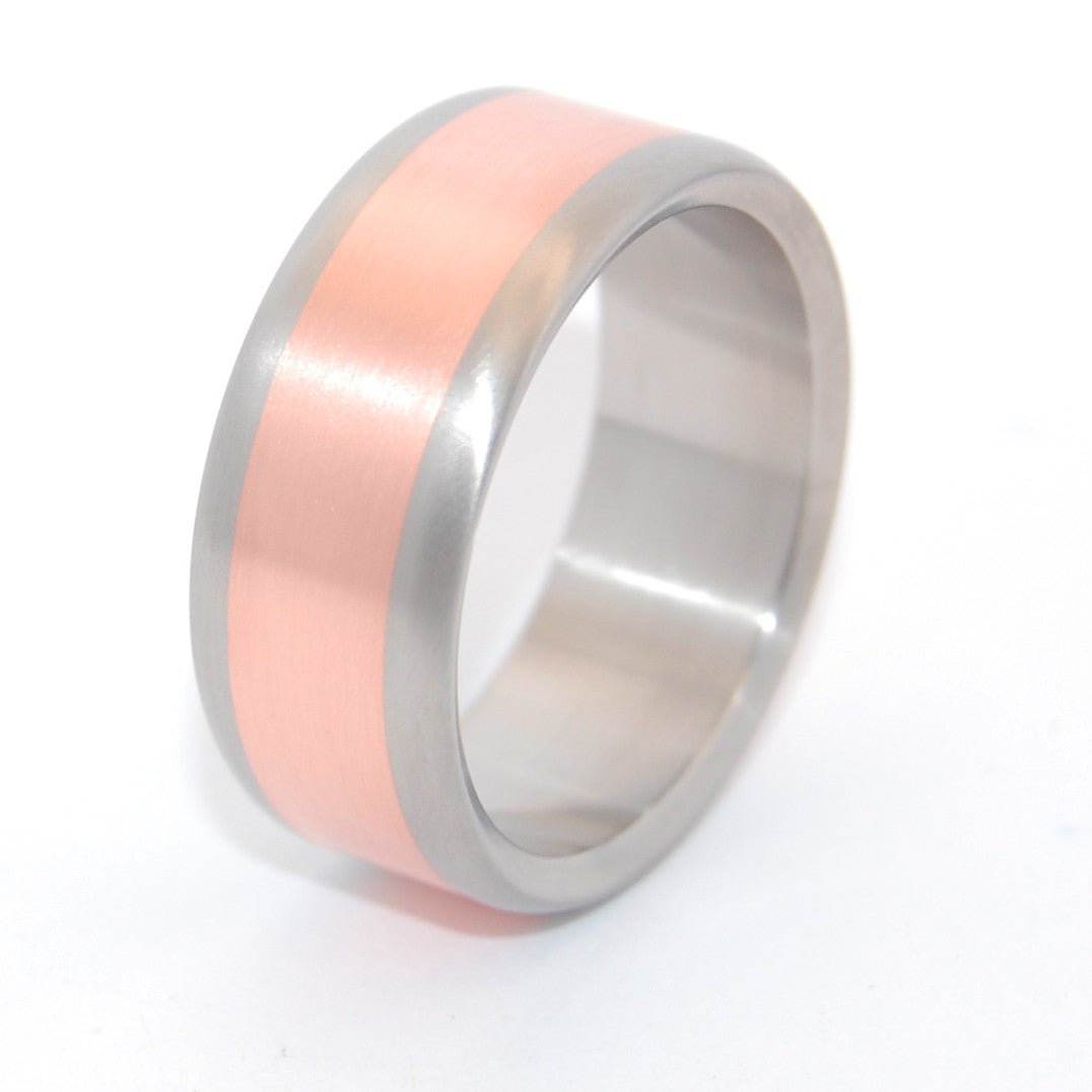 Candlelight Satin | Men's Copper & Titanium Wedding Ring - Minter and Richter Designs
